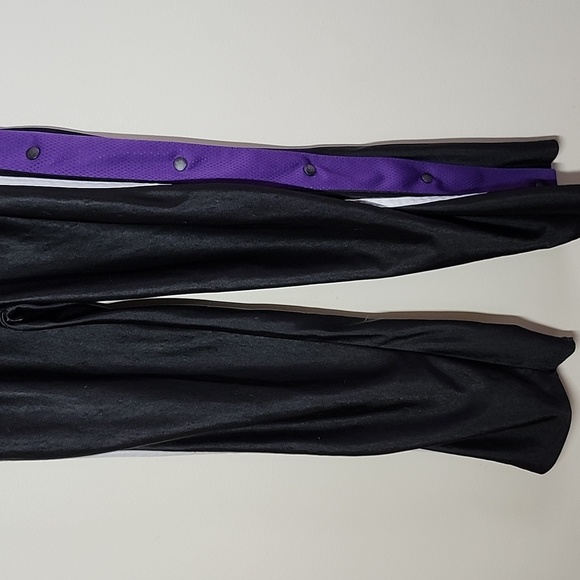 Starter Black Purple Tear Away Snap Track Pants with Purple Stripe XL 14/16 - Picture 3 of 9